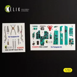 Kelik K32070 1/32 Mig-23 Mf Interior 3d Decals For Trumpeter