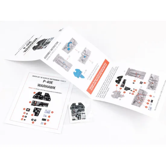 Red Fox Qs-32076 1/32 P-40e Warhawk 3d Acrylic Instrument Panel For Hasegawa