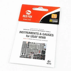 Red Fox Qs-32187 1/32 Instruments And Gauges Set For Usaf 3d Instrument Panel Wwii
