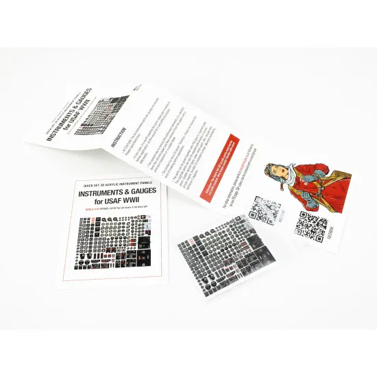 Red Fox Qs-32187 1/32 Instruments And Gauges Set For Usaf 3d Instrument Panel Wwii