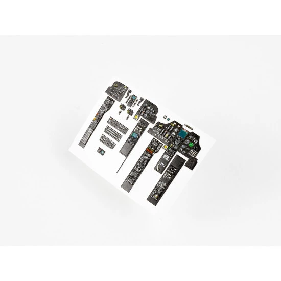 Red Fox Qs-35014 1/35 Ah-64 A Apache Helicopter 3d Acrylic Instrument Panel Set