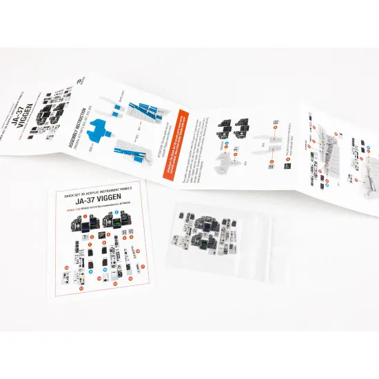 Red Fox Qs-32134 1/32 Saab Ja-37 Viggen 3d Acrylic Instrument Panel For Jetmads