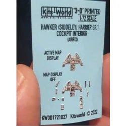 Kits World Kw3d1721027 1/72 Hawker Siddeley Harrier Gr.1 Cockpit Interior Airfix