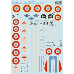 Print Scale 48-249 1/48 Decal For Dewoitine D 520 Part 1
