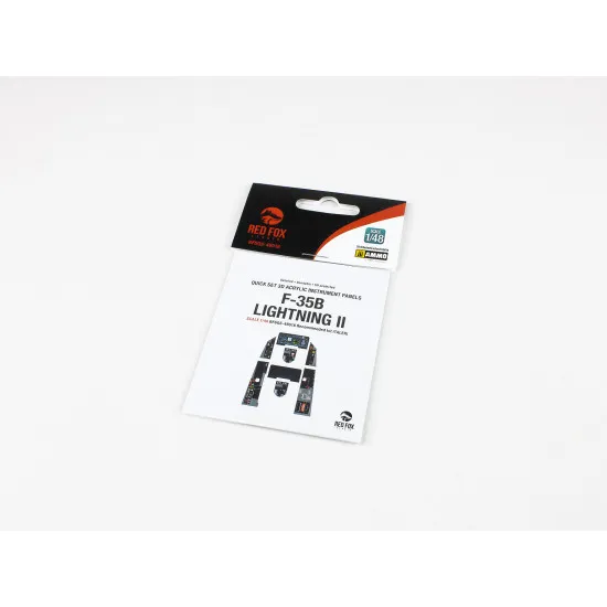 Red Fox Qs-48018 1/48 F-35b Lightning Ii 3d Acrylic Instrument Panel Italeri