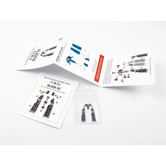 Red Fox Qs-48019 1/48 F-16cj Block 50 3d Acrylic Instrument Panel Tamiya