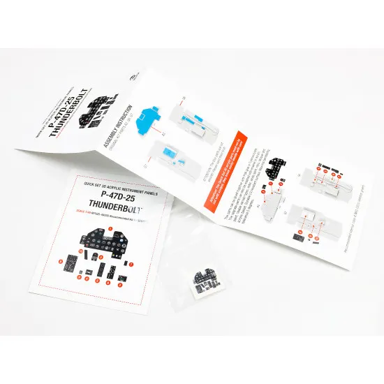 Red Fox Qs-48022 1/48 P-47d-25 Thunderbolt 3d Acrylic Instrument Panel For Hasegawa