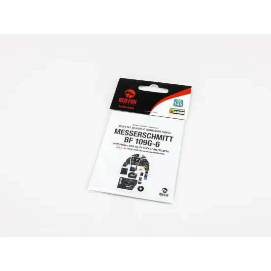 Red Fox Qs-48029 1/48 Messerschmitt Bf 109g-6 With Wfr.gr.21 Rocket Panel 3d Acrylic Instrument Panel Tamiya