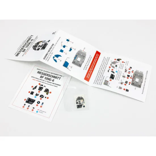Red Fox Qs-48029 1/48 Messerschmitt Bf 109g-6 With Wfr.gr.21 Rocket Panel 3d Acrylic Instrument Panel Tamiya