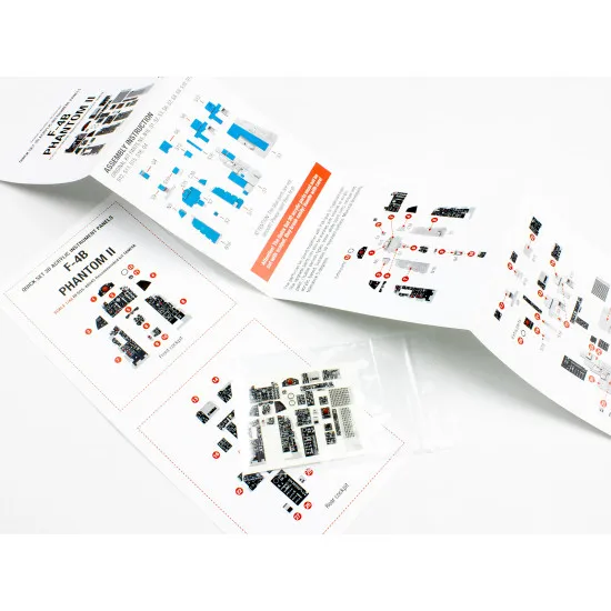 Red Fox Qs-48045 1/48 F-4b Phantom Ii 3d Acrylic Instrument Panel Set For Tamiya