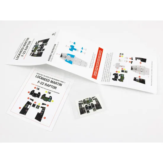 Red Fox Qs-48057 1/48 Locheed Martin F-22 Raptor 3d Acrylic Instrument Panel Set For Hasegawa
