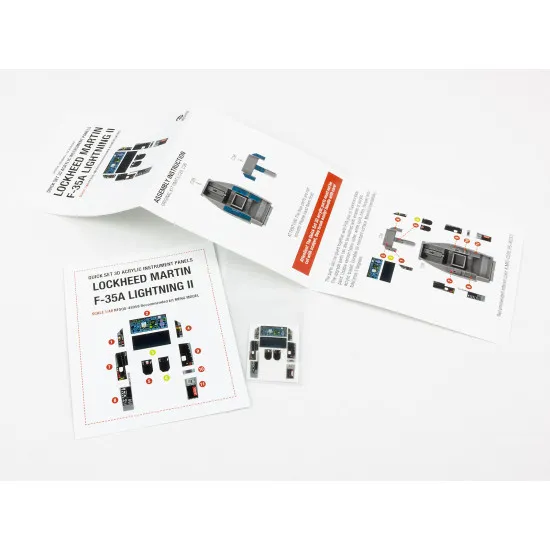 Red Fox Qs-48058 1/48 Locheed Martin F-35a Lightning Ii 3d Acrylic Instrument Panel Set Meng