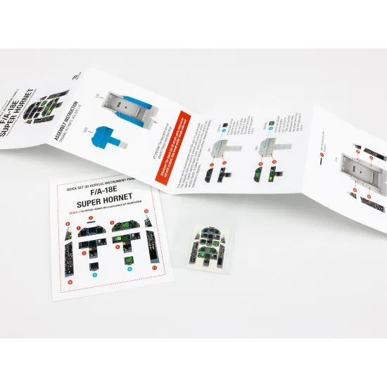 Red Fox Qs-48066 1/48 F/A-18e Super Hornet 3d Acrylic Instumental Panel Hasegawa