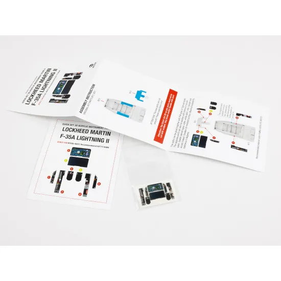 Red Fox Qs-48071 1/48 Lockheed Martin F-35a Lightning Ii 3d Acrylic Instrument Panel For Kitty Hawk