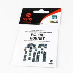 Red Fox Qs-48086 1/48 F/A-18d Hornet 3d Acrylic Instrument Panel Set For Kinetic