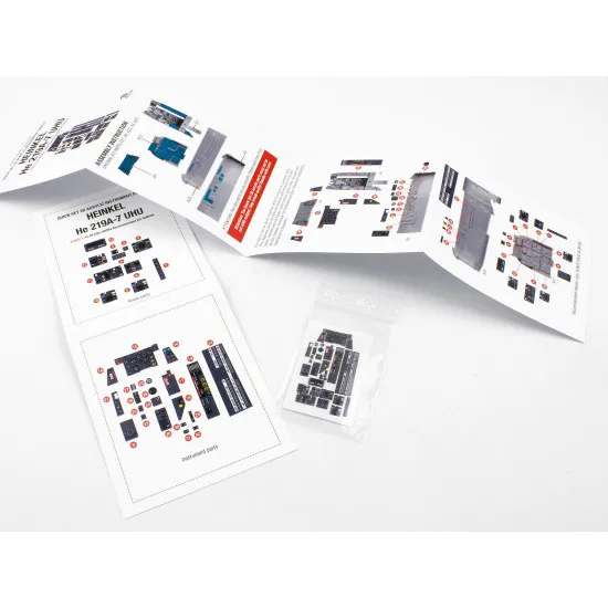 Red Fox Qs-48094 1/48 Heinkel He 219a-7 Uhu 3d Acrylic Instrument Panel Set For Tamiya