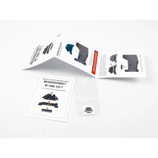 Red Fox Qs-48105 1/48 Messerschmitt Bf 109e-43d Acrylic Instumental Panel Tamiya