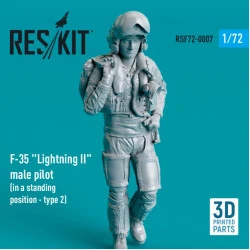 Reskit Rsf72-0007 1/72 F35 Lightning Ii Male Pilot In A Standing Position Type 2 3d Printed