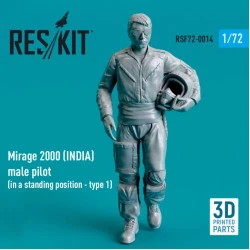 Reskit Rsf72-0014 1/72 Mirage 2000 India Male Pilot In A Standing Position Type 1 3d Printed