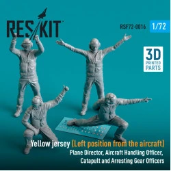 Reskit Rsf72-0016 1/72 Yellow Jersey Left Position From The Aircraft Plane Director Aircraft Handling Officer Catapult And Arresting Gear Officers 4 Pcs 3d Printed