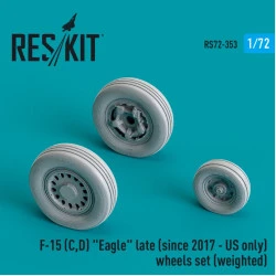 Reskit Rs72-0353 1/72 F 15 C D Eagle Late Since 2017 Us Only Wheels Set Weighted Resin 3d Printed