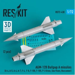 Reskit Rs72-0430 1/72 Agm12b Bullpup A Missiles 2 Pcs A4 A5 A6 A7 F4 F8 F100 F105 P3 Orion Sea Vixen Buccaneer 3d Printed