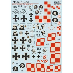 Print Scale 72-490 1/72 Decal For Adams Head On The Wings Of The Great War