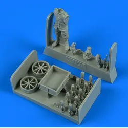 Aerobonus 480219 1/48 German Wwi Aircraft Armorer With Ammunition Cart
