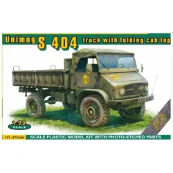 Ace 72466 1/72 Unimog S 404 Pickup With Folding Cab Top Plastic Model Kit