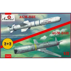 Amodel 72375 1/72 Agm-84e And Agm-84h Rockets On Trolleys Scale Model Kit