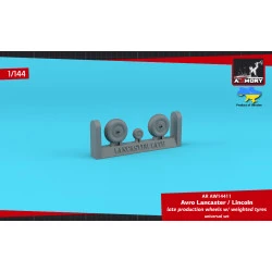 Armory Aw14411 1/144 Avro Lancaster / Lincoln Wheels Late Type W Weighted Tyres Resin Model