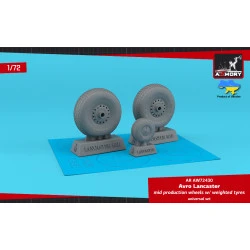 Armory Aw72430 1/72 Avro Lancaster Wheels Mid Type W Weighted Tyres Resin Model