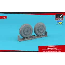 Armory Aw32018 1/32 Mig 3 Main Wheels W/ Weighted Tyres Hard Surface Road Type Tyre Tread