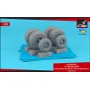 Armory Ar-aw48356 1/48 C 130 Hercules Wheels W Weighted Tyres Late Type