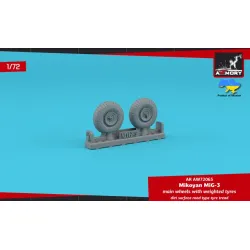 Armory Ar-aw72065 1/72 Mig 3 Main Wheels W/ Weighted Tyres Dirt Surface Road Type Tyre Tread