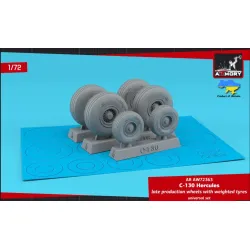 Armory Ar-aw72363 1/72 C 130 Hercules Wheels W Weighted Tyres Late Type