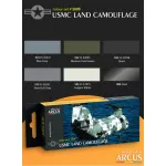 Arcus 5009 Enamel Paints Set Usmc Land Camouflage 6 Colors In Set 10ml