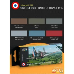 Arcus 7020 Enamel Paints Set Armee De Lair Battle Of France 1940 6 Colors In Set 10ml
