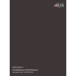 Arcus A284 Acrylic Paint Rlm 61 Dunkelbraun Dark Brown Saturated Color 10ml.