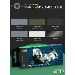 Arcus A5009 Acrylic Paints Set Usmc Land Camouflage 6 Colors In Set 10ml