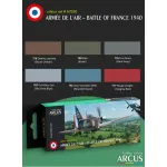 Arcus A7020 Acrylic Paints Set Armee De Lair Battle Of France 1940 6 Colors In Set 10ml