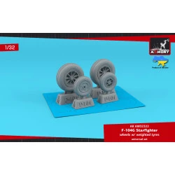 Armory AW32322 1/32 F-104G Starfighter wheels, w/ optional nose wheels, weighted