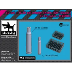 Black Dog M16004 1/16 50 Cal 30 Cal Empty Shells 50/50pcs