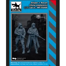 Black Dog Mf35006 1/35 Sniper Recon Zone Explorers Figures Model Kit