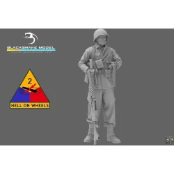 Black Snake 2nd-03 1/35 2nd Armored Infantry Mg Ww2 Resin Figure Kit