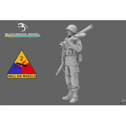 Black Snake 2nd-07 1/35 2nd Armored Infantry Soldier Ww2 Resin Figure Kit
