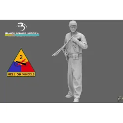 Black Snake Crew-05 1/35 Usa Tank Crew Ww2 Resin Figure Kit