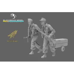 Black Snake Fsj-02 1/35 3 Fallschirmjager And Drop Canister Resin Kit