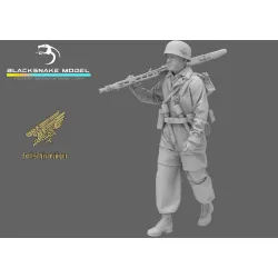 Black Snake Fsj-12 1/35 Fallschirmjager Mit Mg42 Resin Figure Kit