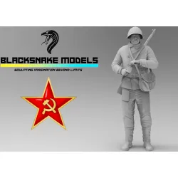 Black Snake Soviet-05 1/35 Red Army Soldier Ww2 Resin Figur Kit